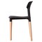 Fabulaxe Modern Plastic Dining Chair Open Back with Beech Wood Legs, Black, PK 4 QI004222.BK.4 - alternate 6